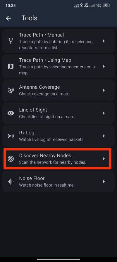 Discover Nearby Nodes
