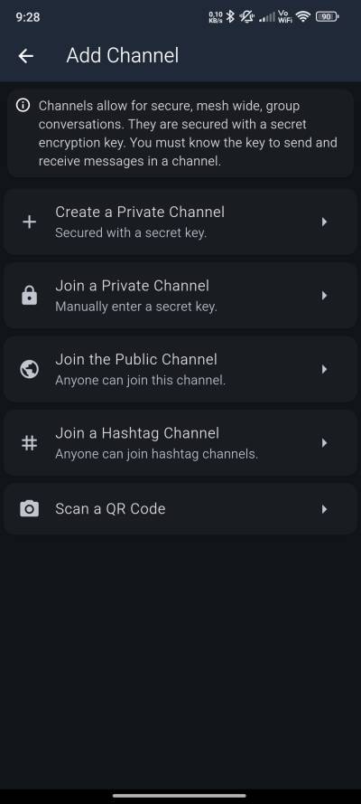 MeshCore App Channels