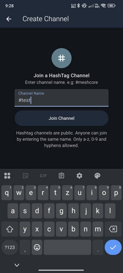 MeshCore App Channels